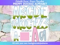 Preppy Canva Alpha Template, Doodle Alphabet Canva template, Canva Frame, Canva Doodle Letters, Alpha Doodle, Preppy Alphabet, Preppy Canva product logo