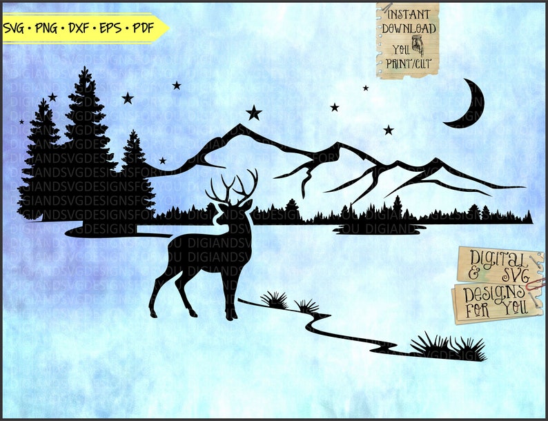 Free Free Mountain Moon Svg 322 SVG PNG EPS DXF File