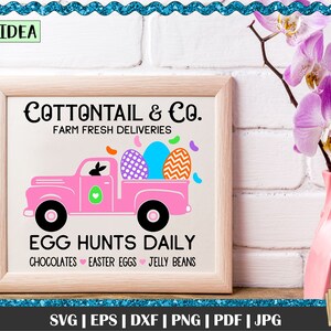 Cottontail & Co. Svg, Easter truck svg, Farm fresh sign, Easter Bunny Svg, Easter svg,  Bunny svg, easter eggs svg, Easter sign svg