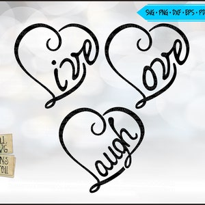 Live Liebe lachen svg, Familie und Freund, Eps Png, live Herz, Herz lieben, Herz lachen, Herz, Liebe svg, zusammen svg cutfiles Liebe Schnittdatei