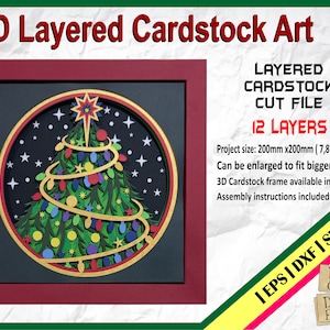 3D Christmas tree SVG, 3D Cardstock design, 3D Paper Cut Template, 3D Box SVG, 3D Shadow Box, 3D Light box template, 3D Art, 3D Santa Claus