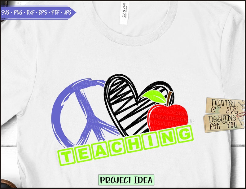 Download Peace Love Teaching Svg Love Teaching Teacher Svg Love | Etsy
