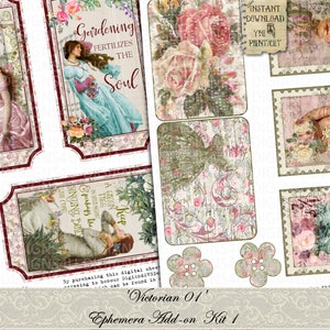 Shabby Chic Victorian Add-on 01 Junk Journal Kit Roses - Etsy