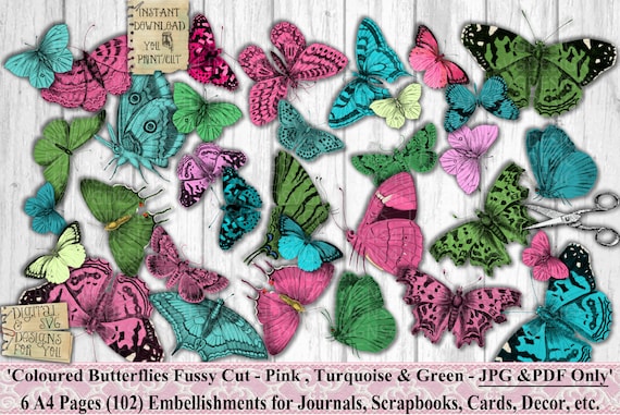 Vintage Label 3D Stickers Scrapbooking Material Flower Butterfly Bird  Pattern DIY Junk Journal Card Tag Making Embellishment