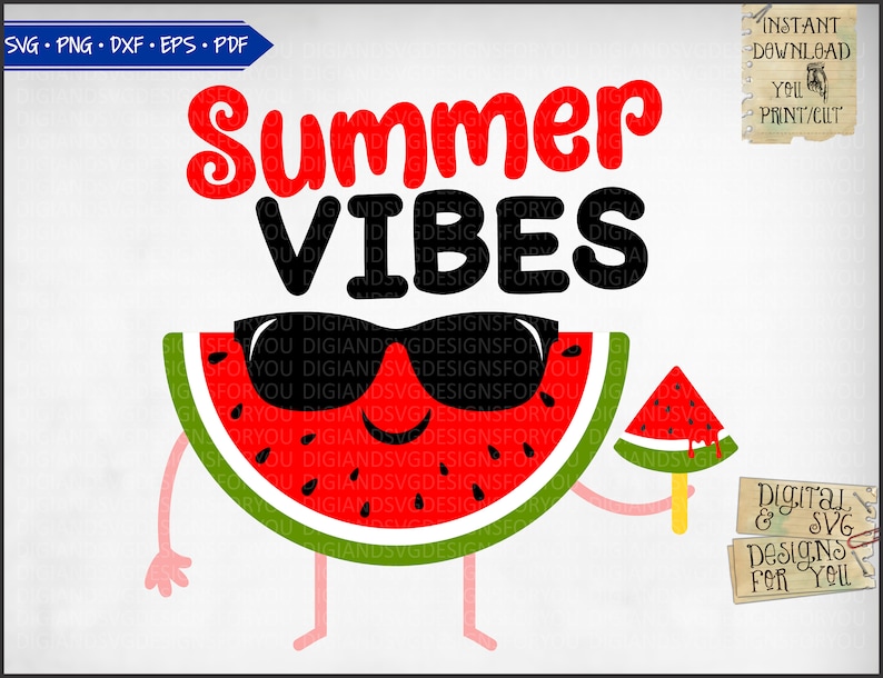 Download Summer vibes watermelon Svg Dxf Eps Summer vibes Svg | Etsy