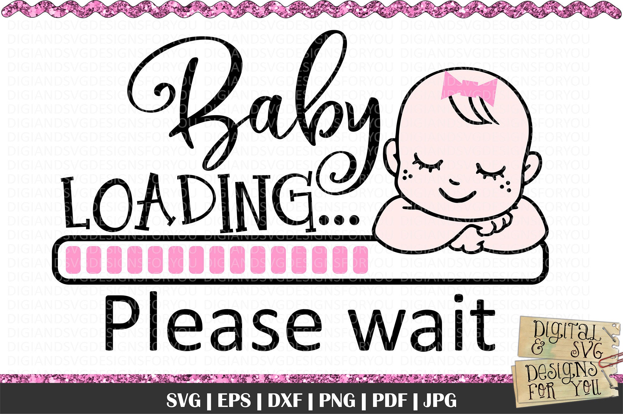 Baby Girl Loading Svg Baby SVG Expecting Svg Pregnancy Etsy