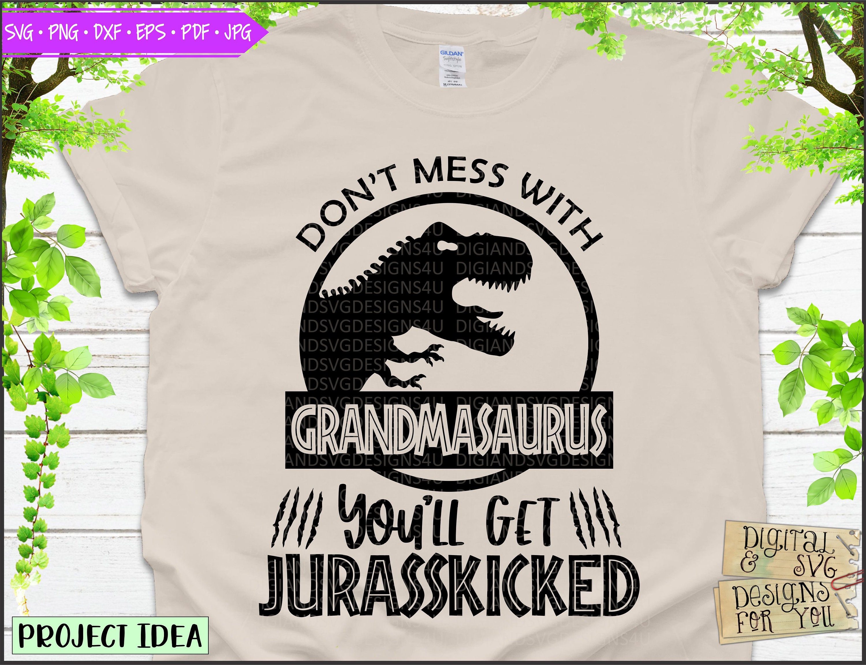 Download Grandmasaurus Svg Eps Png Pdf Cut File Granny Svg Dinosaur Etsy