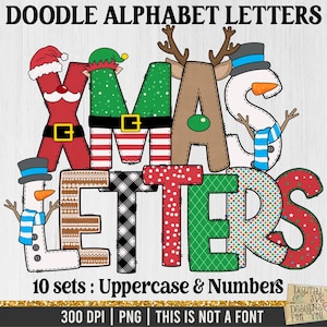 Letras de Natal, Alfabeto de Natal, Letras de Natal, Alfabeto Alfa, Letras de Natal PNG, Fonte de Sublimação de Papai Noel, Letras de Natal
