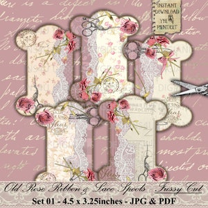 Bandspulen, Spitzenspulen, RS01, Organisieren, Shabby, Vintage, Junk Journal, Tags, Karten, Nähen, Printable, Ephemera, Lagerung, Scrapbooking