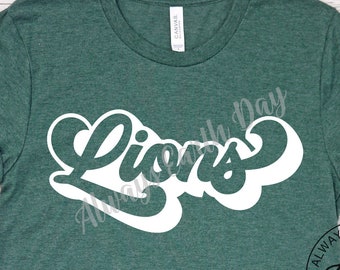 Lions svg, Cheer svg, Sports svg, Game Day svg, School Spirit svg, Cheerleader svg, Lions png, Retro svg