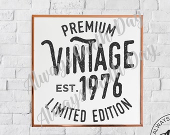 Vintage 1976 svg, 1976 Birthday svg, Aged to Perfection, All Original Parts, Retro svg, 1976 Birthday Shirt svg, Retro svg, Vintage 1976 png