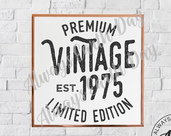 Vintage 1975 svg, 1975 Birthday svg, Aged to Perfection, All Original Parts, Retro svg, 1975 Birthday Shirt svg, Retro svg, Vintage 1975 png
