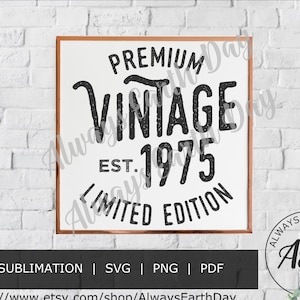 Vintage 1975 svg, 1975 Birthday svg, Aged to Perfection, All Original Parts, Retro svg, 1975 Birthday Shirt svg, Retro svg, Vintage 1975 png