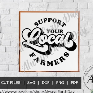 Support Your Local Farmers svg, Support Local Businesses svg, Support Local svg, Drink Local svg, Eat Local svg, Small Business, Retro svg