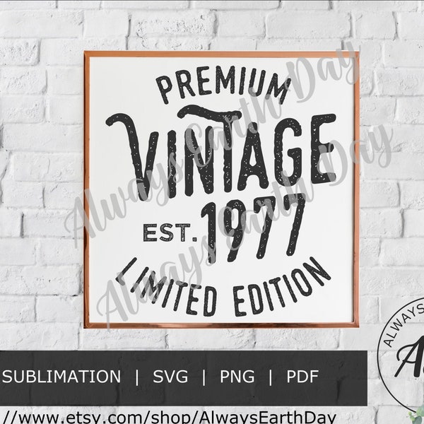 Vintage 1977 svg, 1977 Birthday svg, Aged to Perfection, All Original Parts, Retro svg, 1977 Birthday Shirt svg, Retro svg, Vintage 1977 png