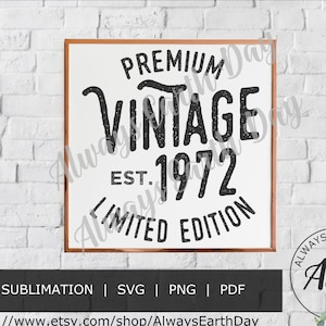 Vintage 1972 svg, 1972 Birthday svg, Aged to Perfection, All Original Parts, Retro svg, 1972 Birthday Shirt svg, Retro svg, Vintage 1972 png