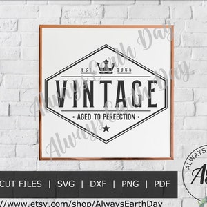 Vintage 1965 svg, 1965 Birthday svg, Aged to Perfection, All Original Parts, Retro svg, 1965 Birthday Shirt svg, Retro svg, Vintage 1965 png