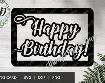 Happy Birthday Card SVG gesneden bestand, verjaardag SVG, DIY verjaardagskaart