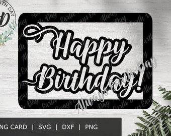 Happy Birthday Card svg cut file, Birthday svg, DIY Birthday Card