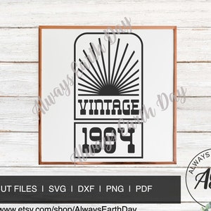 Vintage 1984 svg, 1984 cumpleaños svg, 1984 camisa de cumpleaños svg, feliz cumpleaños svg, envejecido a la perfección, todas las piezas originales, svg retro