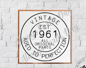 Vintage 1961 Svg Etsy