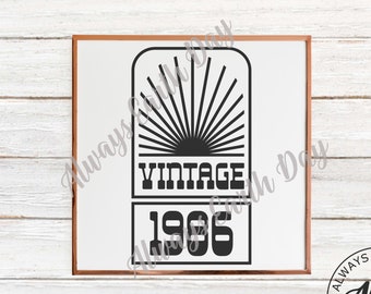 Vintage 1986 svg, 1986 Birthday svg, 1986 Birthday Shirt svg, Happy Birthday svg, Aged to Perfection, All Original Parts, Retro svg