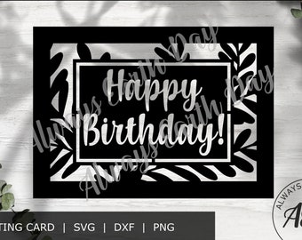 Happy Birthday Card svg cut file, Happy Birthday svg, Birthday svg, Greeting Cards svg, Cricut Card svg, DIY Birthday Card