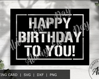 Happy Birthday Card svg cut file, Happy Birthday svg, Birthday svg, Greeting Cards svg, Cricut Card svg, DIY Birthday Card