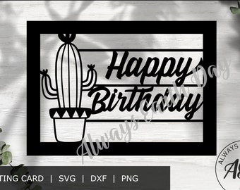 Happy Birthday Card svg cut file, Happy Birthday svg, Birthday svg, Cards svg, DIY Birthday Card