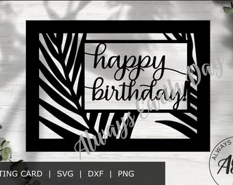 Happy Birthday Card svg cut file, Happy Birthday svg, Birthday svg, Cards svg, DIY Birthday Card
