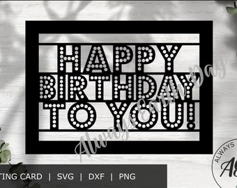 Happy Birthday Card svg cut file, Happy Birthday svg, Birthday svg, Greeting Cards svg, DIY Birthday Card