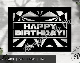 Happy Birthday Card svg cut file, Happy Birthday svg, Birthday svg, Greeting Card svg, DIY Birthday Card