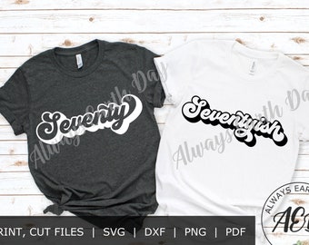 70th Birthday svg bundle, Birthday svg, Birthday Shirt, Turning 70, Seventieth Birthday, Happy Birthday svg, Vintage 1950 svg, Hello 70 svg