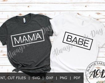 Mama and Babe svg bundle, Mama svg, Mom svg, Mom Life svg, Mama and Mini svg, Mommy and Me svg, Family svg, Promoted to Mommy