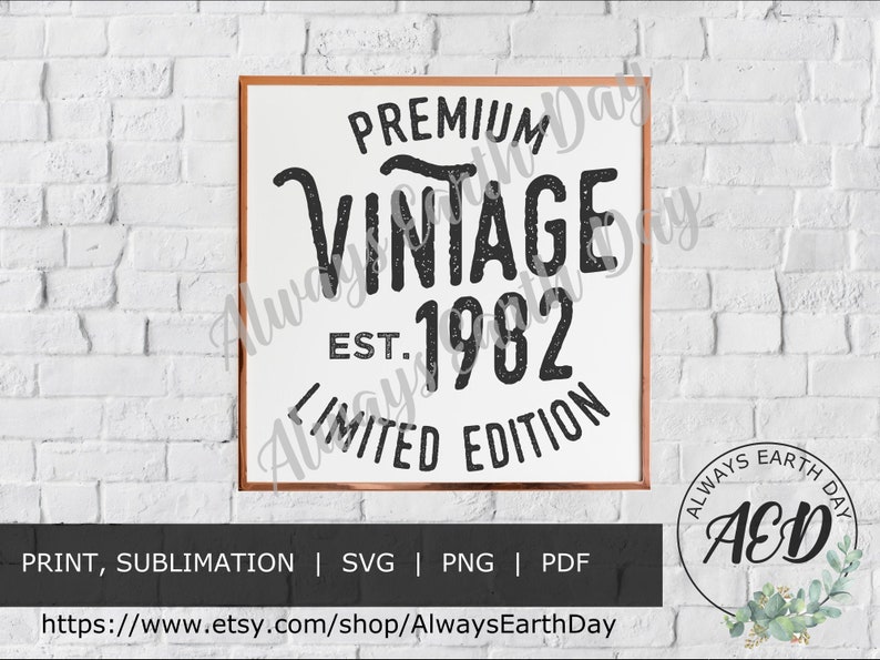Vintage 1982 Svg, 1982 Birthday Svg, Aged to Perfection, All Original ...