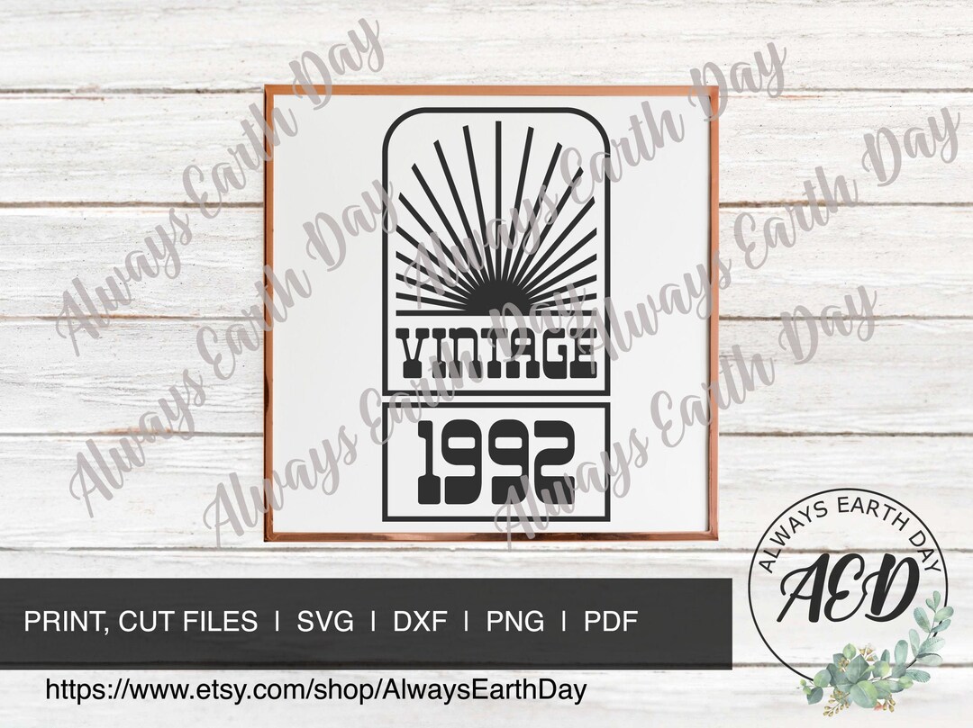 Vintage 1992 Svg, 1992 Birthday Svg, 1992 Birthday Shirt Svg, Happy ...