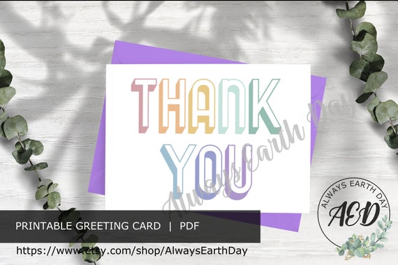 Printable Thank You Card Thank You Gift Thank You Teacher | Etsy