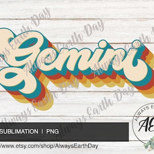 Gemini png, Gemini Sublimation Download, May Birthday png, June Birthday png, Zodiac Signs png, Zodiac png, Retro, Astrology