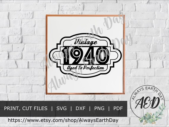 Download Vintage 1940 Svg 80th Birthday Svg Happy Birthday Svg Etsy