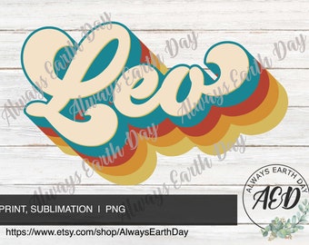 Leo png, Leo Sublimation Download, July Birthday png, August Birthday png, Leo Sublimation, Zodiac Signs png, Zodiac png, Retro, Astrology