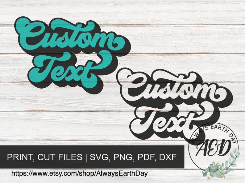Custom Text Svg Custom Retro Text Svg Custom Name Svg Retro - Etsy Denmark