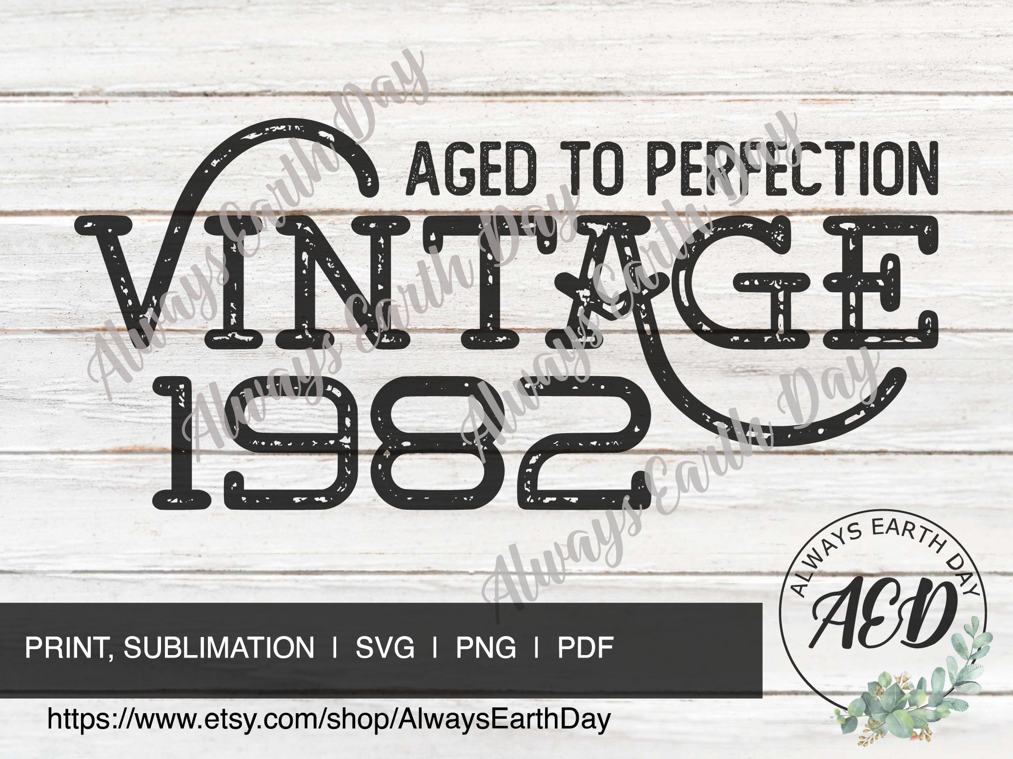 Vintage 1982 Svg, 1982 Birthday Svg, Aged to Perfection, All Original ...