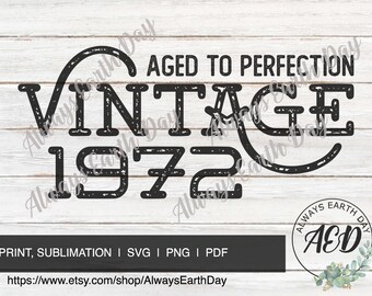 Vectorial T-shirt Print Design.Premium Vintage Made In 1972 A Star Was Born Aged To Perfection Genuine All Original Parts Limited Image152004291