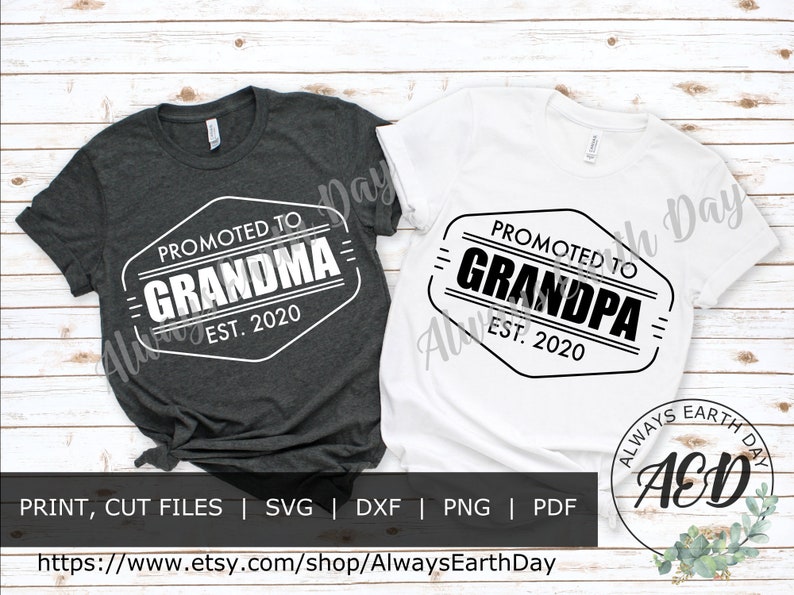 Download Grandma est 2020 svg Grandpa est 2020 svg Promoted to | Etsy