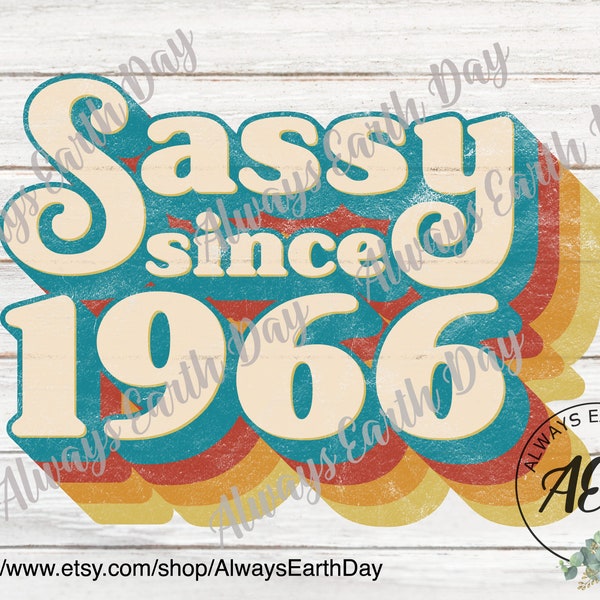 Sassy Since 1966 png, 1966 Sublimation, 1966 Birthday Shirt png, 1966 Birthday png, Made in the 60s png, 60s Baby png, Retro png