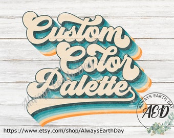 Custom Retro Text in a Custom Color Palette, Custom Text png, Custom Name png, Retro Personalized Text, Sublimation Design, Retro