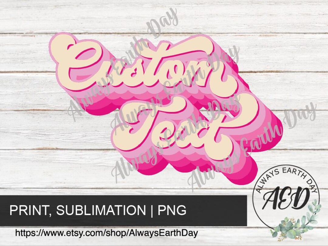 Custom Retro Text Png, Custom Text Png, Custom Name Png, Retro ...