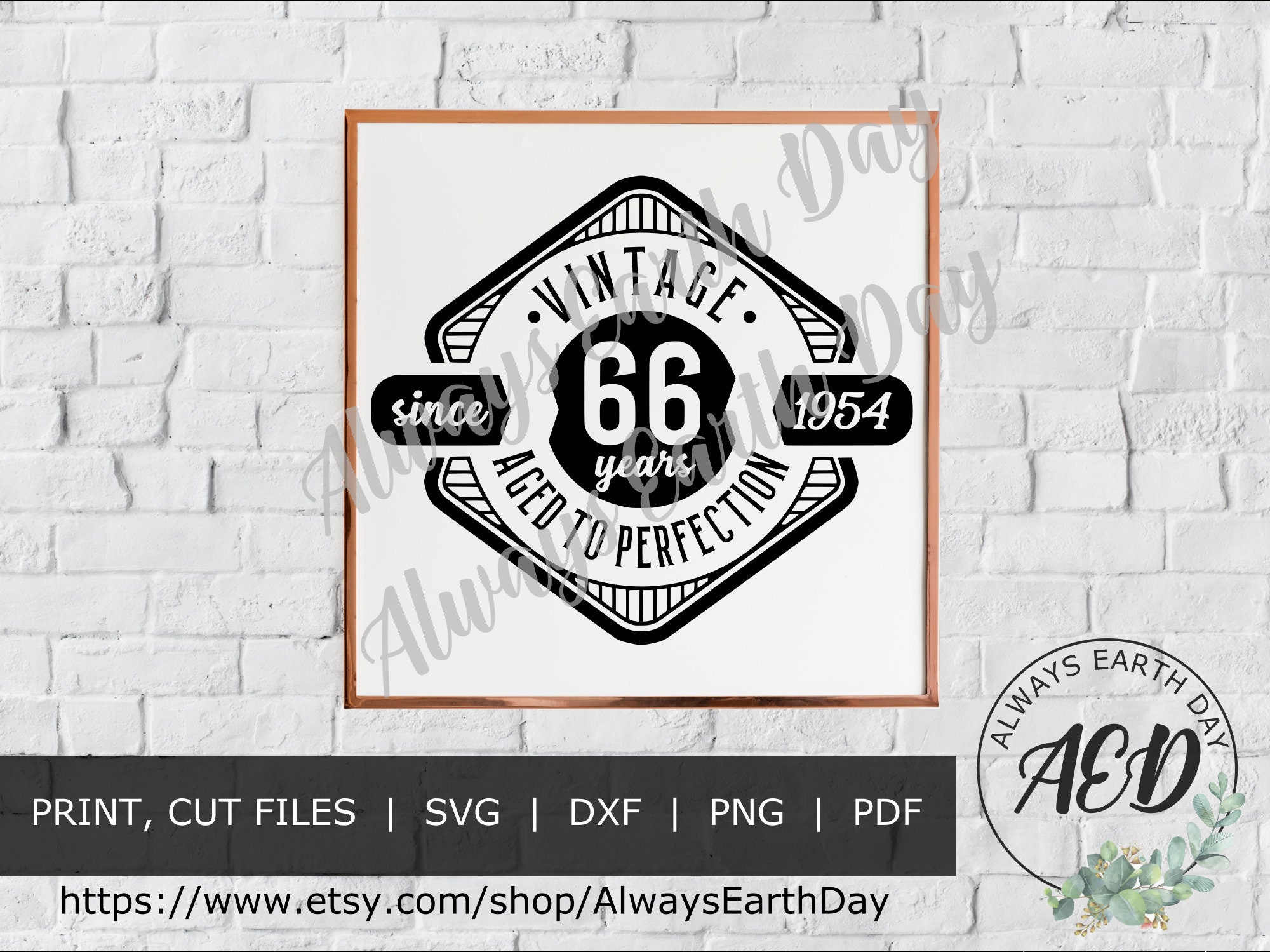 Download Vintage 1954 Svg 66th Birthday Svg Happy Birthday Svg Etsy