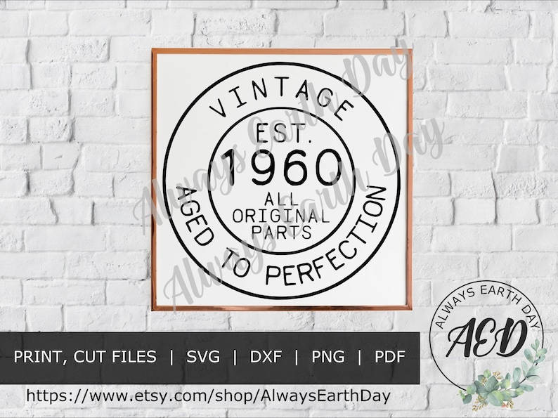 Download Vintage 1960 svg 60th birthday svg Happy Birthday svg Aged ...