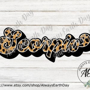 Scorpio Leopard png, Scorpio png, Scorpio Sublimation, October Birthday png, November Birthday png, Zodiac Signs png, Zodiac png, Retro
